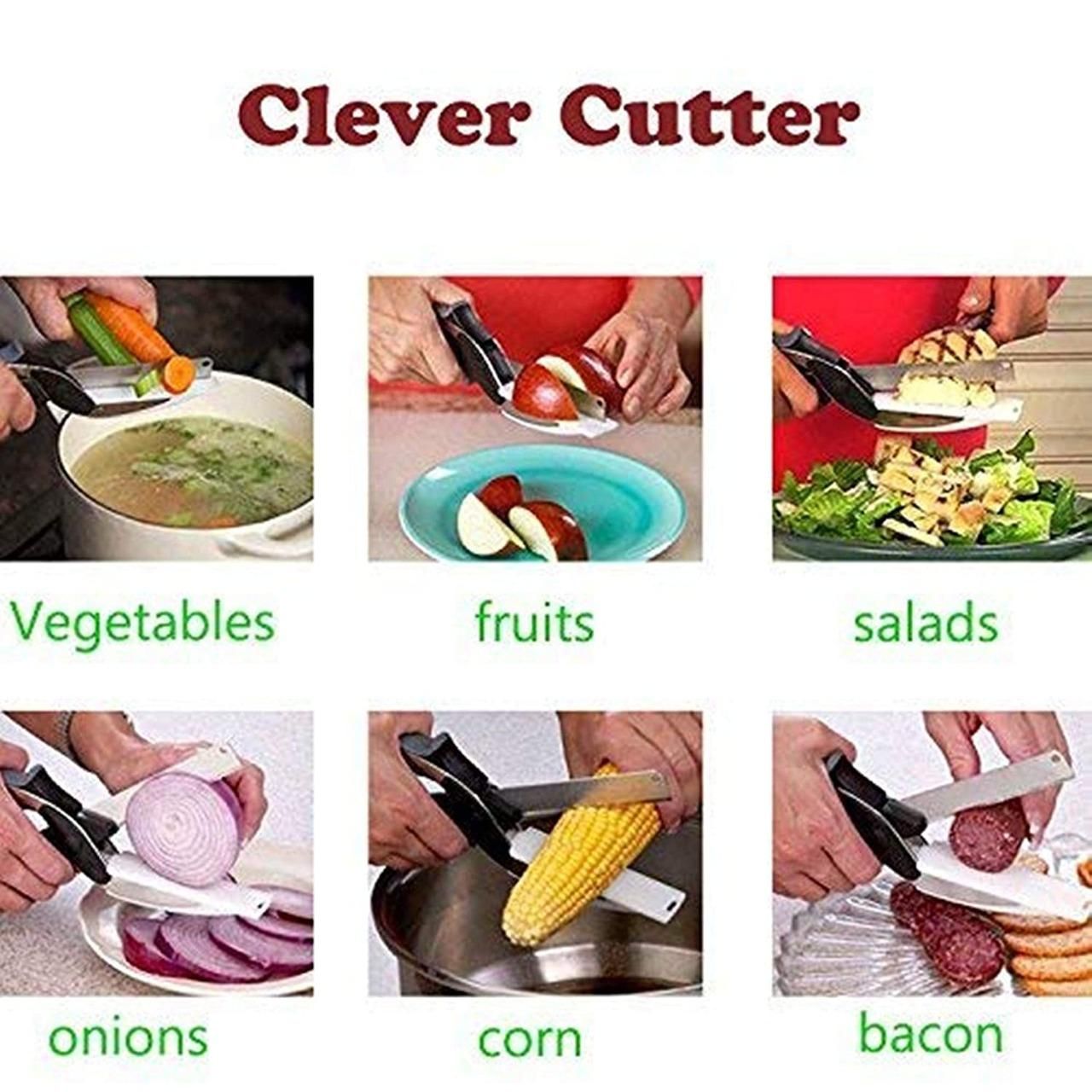 2-in-1 Smart Vegetable Cutter & Knife (Stainless Steel)