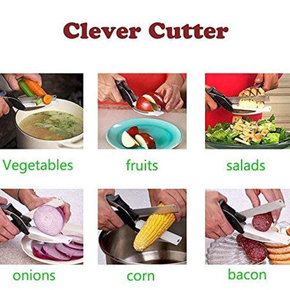 2-in-1 Smart Vegetable Cutter & Knife (Stainless Steel)