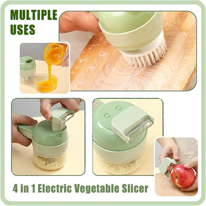 4-in-1 Handheld Electric Vegetable Cutter & Chopper (USB Rechargeable)