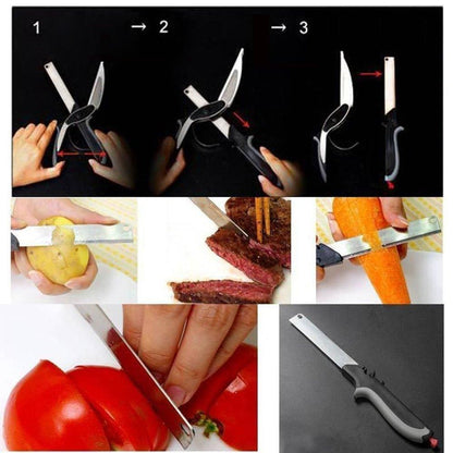 2-in-1 Smart Vegetable Cutter & Knife (Stainless Steel)