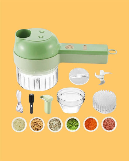 4-in-1 Handheld Electric Vegetable Cutter & Chopper (USB Rechargeable)